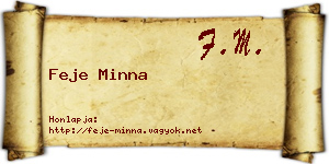 Feje Minna névjegykártya